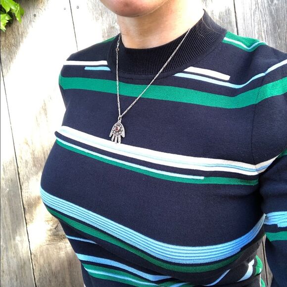 GREY Jason Wu striped knit top Size S Office Preppy - Picture 7 of 7